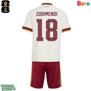 Spanien Martin Zubimendi #18 Replika Babytøj Udebanesæt Børn VM 2026 Kortærmet (+ Korte bukser)